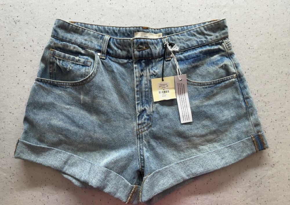 NWT Y2K tgla High Rise Denim Shorts Sz 29 Light Wash Women’s Rolled Cuff